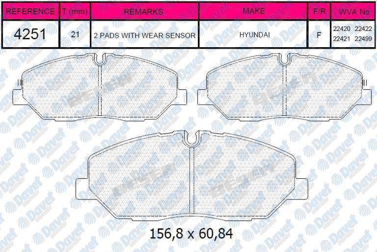 FERBE 85300 Fren Balatasi On Hyundai H350 Minubus-Panelvan 2.5 Crdi